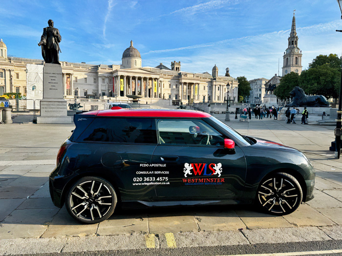 Next Day APostille in London with our own car fleet